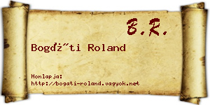 Bogáti Roland névjegykártya